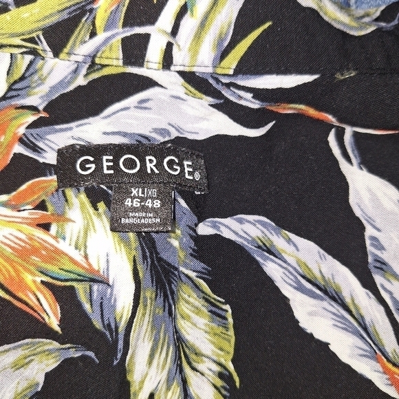 George button down bold print men's shirt size XL - Picture 4 of 5